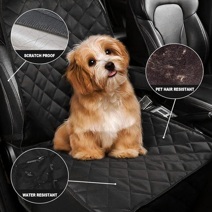 Heavy-Duty Waterproof Dog Seat Cover for Cars, Trucks, and SUVs - 600D Durable Nonslip Hammock Style - Black - 2 Pack