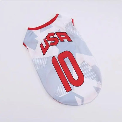 Pet Soccer Jersey Outfit - Cute Game Day Pet Shirt for Small, Medium Dogs & Cats Clothes Fashionable Clothing