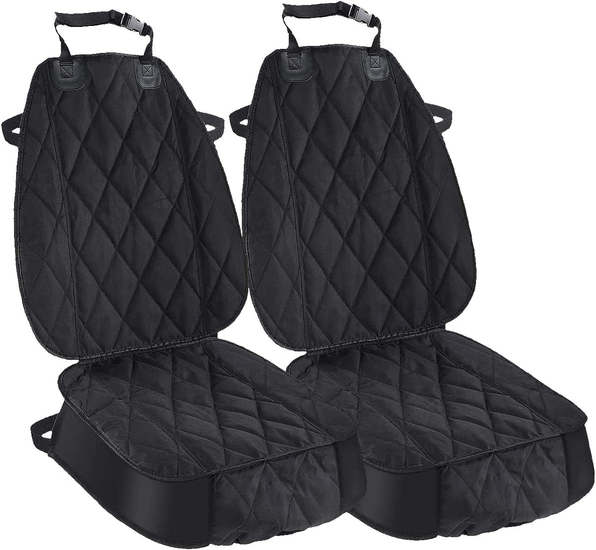 Heavy-Duty Waterproof Dog Seat Cover for Cars, Trucks, and SUVs - 600D Durable Nonslip Hammock Style - Black - 2 Pack