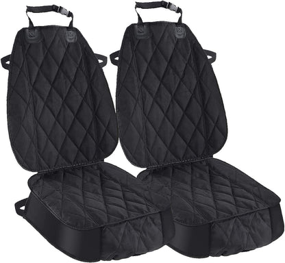 Heavy-Duty Waterproof Dog Seat Cover for Cars, Trucks, and SUVs - 600D Durable Nonslip Hammock Style - Black - 2 Pack
