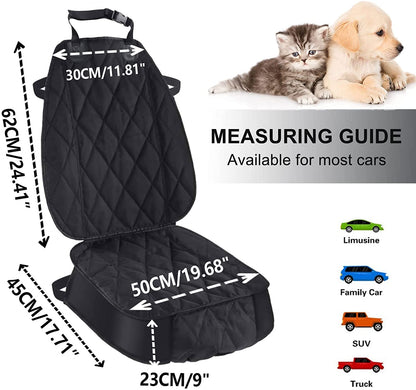 Heavy-Duty Waterproof Dog Seat Cover for Cars, Trucks, and SUVs - 600D Durable Nonslip Hammock Style - Black - 2 Pack