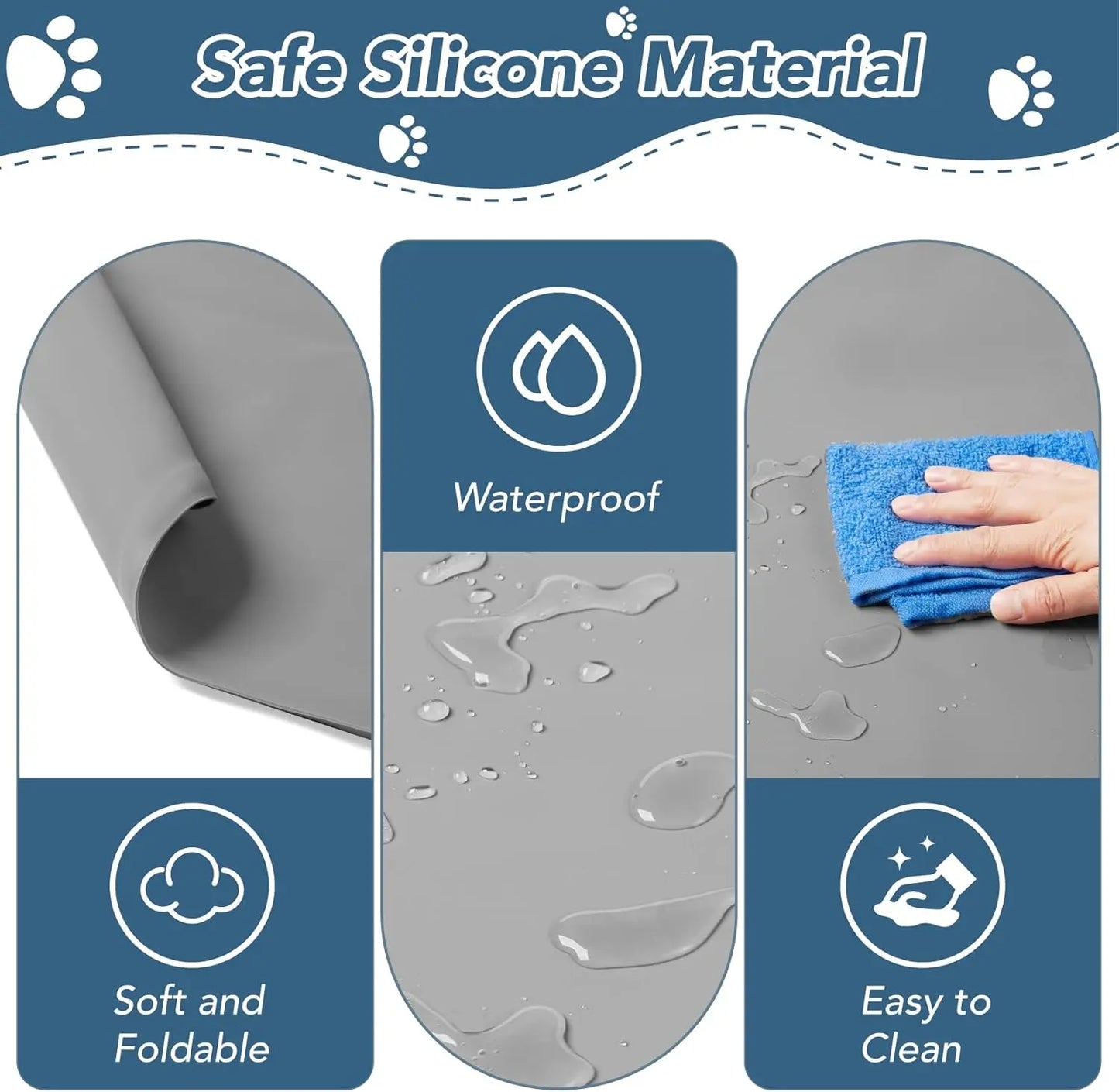 Dog Pee Pad Holder with Non-Slip Silicone, Magnetic Clips, and Leak-Proof Raised Edge for Indoor Floor Protection and Puppy Training Essentials