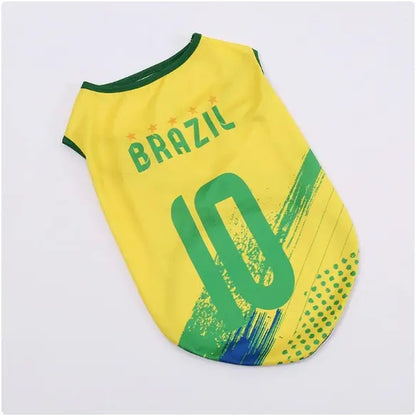 Pet Soccer Jersey Outfit - Cute Game Day Pet Shirt for Small, Medium Dogs & Cats Clothes Fashionable Clothing