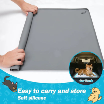 Dog Pee Pad Holder with Non-Slip Silicone, Magnetic Clips, and Leak-Proof Raised Edge for Indoor Floor Protection and Puppy Training Essentials